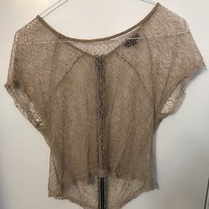 Topshop neutral see-through shirt